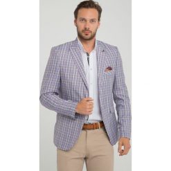 Marynarki męskie slim fit: Marynarka „Golfsixes” – Slim fit – w kolorze fioletowo-białym
