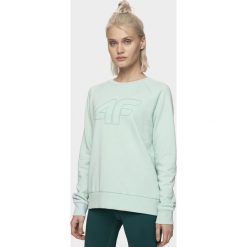 Bluza damska BLD301 - mięta. Szare bluzy damskie 4f, bez wzorów, z dzianiny, z krótkim rękawem, krótkie, bez kaptura. Za 99,99 zł.