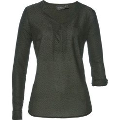 Tunika z nadrukiem bonprix nocny oliwkowy - czarny. Zielone tuniki damskie marki bonprix, z nadrukiem, bez kołnierzyka, bez rękawów. Za 69,99 zł.