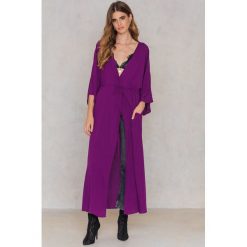 Płaszcze damskie: NA-KD Boho Sukienka-płaszcz – Purple