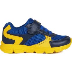 Geox - Buty dziecięce. Niebieskie trampki chłopięce Geox, bez wzorów, z gumy, sportowe, z okrągłym noskiem, bez zapięcia. Za 199,90 zł.