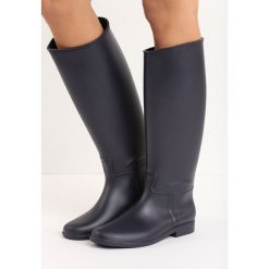 Granatowe Matowe Kalosze Skye. Czarne kalosze damskie marki Born2be, przed kolano. Za 34,99 zł.