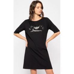 Sukienka codzienna Emporio Armani Underwear 164333 0P291 00020. Czarne sukienki damskie Emporio Armani Underwear, na co dzień, m, bez wzorów, z bawełny, bez kołnierzyka, bez rękawów, proste. Za 349,00 zł.