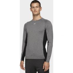 Longsleeve treningowy męski TSMLF001 - średni szary melanż. Szare koszulki męskie termoaktywne 4f, m, bez wzorów, z dzianiny, bez kołnierzyka, bez rękawów. W wyprzedaży za 99,99 zł.