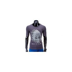 T-shirty męskie: T-SHIRT MĘSKI Z NADRUKIEM S613 – GRAFITOWY