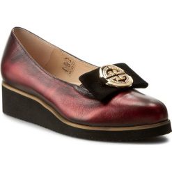 Creepersy damskie: Półbuty EKSBUT - 4532-F95-1G Bordo/Czarny Lic
