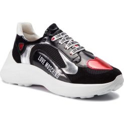Sneakersy LOVE MOSCHINO - JA15296G07JX400A Nero/Ro. Czarne półbuty damskie Love Moschino, z zamszu. Za 929,00 zł.