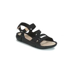 Sandały Clarks TRI SIENNA. Czarne sandały damskie Clarks, bez wzorów, bez obcasa, bez zapięcia. Za 300,30 zł.