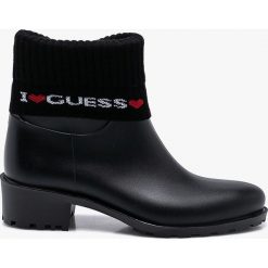 Guess Jeans - Botki. Czarne buty zimowe damskie Guess Jeans, z jeansu. Za 439,90 zł.