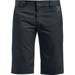 King Kerosin Workwear Shorts Krótkie spodenki czarny. Czarne spodenki i szorty męskie marki King Kerosin, l, z nadrukiem, z bawełny, z okrągłym kołnierzem. Za 99,90 zł.