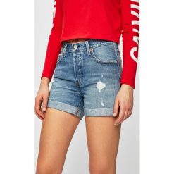 Levi's - Szorty. Niebieskie szorty damskie Levi's®, s, bez wzorów, z bawełny, casualowe, z podwyższonym stanem. W wyprzedaży za 169,90 zł.