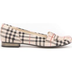 Klasyczne baleriny lordsy - skóra naturalna - model 025 - kolor beżowa kratka. Brązowe baleriny damskie Zapato, z jeansu, z okrągłym noskiem, na niskim obcasie, na obcasie. Za 299,00 zł.