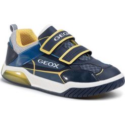 Sneakersy GEOX - J Inek B. A J029CA 014BU C0657 DD Navy/Yellow. Niebieskie trampki chłopięce Geox, bez wzorów, ze skóry ekologicznej, na rzepy. Za 349,00 zł.