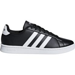 Buty adidas Grand Court F36393. Czarne buty sportowe męskie Adidas, ze skóry, z paskami, tenisowe. Za 218,00 zł.