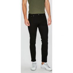 Jack & Jones - Jeansy Tim. Czarne jeansy męskie Jack & Jones, bez wzorów. W wyprzedaży za 99,90 zł.