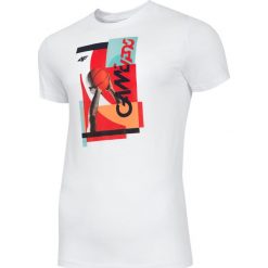 T-shirt męski TSM237 - biały. Białe t-shirty męskie 4f, m, bez wzorów, bez kołnierzyka. Za 59,99 zł.
