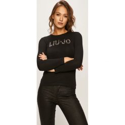 Liu Jo - Longsleeve dziecięcy 128-170 cm. Białe bluzki dziewczęce Liu Jo, z aplikacjami, z elastanu, z okrągłym kołnierzem, z długim rękawem, długie, bez kaptura. W wyprzedaży za 129,90 zł.