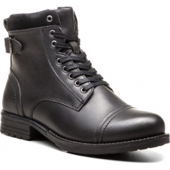 Kozaki SERGIO BARDI - Inner FW127374718KD 101. Czarne glany męskie Sergio Bardi, z materiału. W wyprzedaży za 229,00 zł.