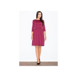 Sukienka117 Bordo. Czerwone sukienki damskie FIGL, m, bez wzorów, klasyczne, z klasycznym kołnierzykiem, bez rękawów. Za 129,00 zł.
