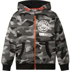 Bluza rozpinana w deseń moro bonprix czarny moro. Czarne bluzy dziewczęce bonprix, z nadrukiem, bez rękawów, bez kaptura. Za 79,99 zł.
