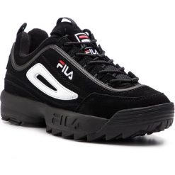 Sneakersy FILA - Disruptor S Low 1010490.12V Black/Black. Czarne półbuty damskie Fila, z zamszu. Za 549,00 zł.
