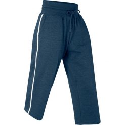 Spodnie dresowe ze stretchem Culotte, dł. 3/4 bonprix ciemnoniebieski melanż. Niebieskie spodnie damskie bonprix, z dresówki. Za 37,99 zł.