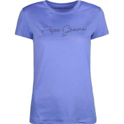 Pepe Jeans T-Shirt "Carmin". Bluzki damskie Pepe Jeans, z nadrukiem, z bawełny, z okrągłym kołnierzem. Za 89,00 zł.