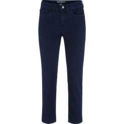Dżinsy "soft-stretch" z nadrukiem, dł. 7/8 bonprix ciemnoniebieski z nadrukiem. Niebieskie jeansy damskie bonprix, z jeansu. Za 59,99 zł.