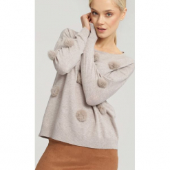 Jasnobeżowy Sweter Appoint Somebody. Brązowe swetry klasyczne damskie marki other, na jesień, uniwersalny. Za 54,99 zł.