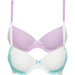 Biustonosz usztywniany (2 szt.) bonprix bez-ecru + ecru-morski. Fioletowe biustonosze bardotka bonprix. Za 75,98 zł.