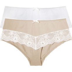 Figi "panty" (2 pary) bonprix biały + cielisto-biały. Białe majtki damskie bonprix. Za 55,98 zł.
