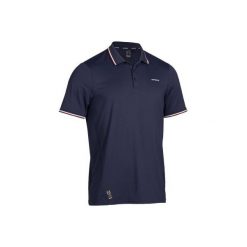 Koszulka polo tenisowa Dry 500 męska. Niebieskie koszulki męskie ARTENGO, s, bez wzorów, z elastanu, sportowe, bez rękawów. Za 54,99 zł.