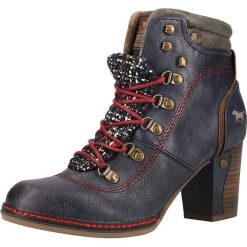 Botki w kolorze granatowym. Niebieskie botki damskie Tom Tailor, Mustang, Bugatti, Camel Active, Lloyd, bez obcasa, na obcasie, na sznurówki. W wyprzedaży za 239,95 zł.