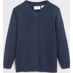 Mango Kids - Sweter dziecięcy Fede 110-164 cm. Szare swetry chłopięce Mango Kids, bez wzorów, z bawełny, bez kołnierzyka. W wyprzedaży za 47,90 zł.