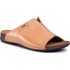 Klapki GO SOFT - WI21-CORSA-02 Beige. Pomarańczowe klapki damskie GO SOFT, bez wzorów, ze skóry, bez obcasa. Za 99,99 zł.