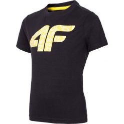 T-shirt chłopięcy (98-116) JTSM101A - głęboka czerń. Czarne t-shirty chłopięce marki 4F JUNIOR, bez wzorów, z materiału, bez rękawów. Za 29,99 zł.