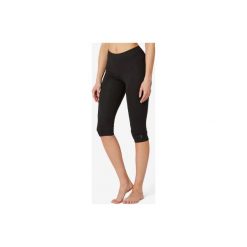 Rybaczki Slim Gym & Pilates FIT+500 damskie. Czarne rybaczki damskie DOMYOS, xl, bez wzorów, z elastanu. Za 29,99 zł.