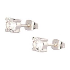 Kolczyki damskie: Posrebrzane kolczyki-wkrętki z kryształkami Swarovski