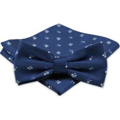 Modna Mucha Męska - Alties - Granatowa we Wzór Kwiatowy MUALTS0214. Niebieskie muszki męskie Alties, w paski, eleganckie. Za 39,00 zł.
