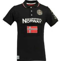 Koszulka polo w kolorze czarnym. Czarne koszulki polo męskie Geographical Norway Men, s, z haftami, z bawełny, polo, bez rękawów. W wyprzedaży za 90,95 zł.