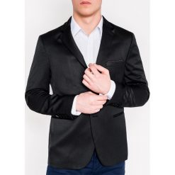 Marynarka męska elegancka M121 - czarna. Czarne marynarki męskie Ombre Clothing, s, bez wzorów, z bawełny, eleganckie. Za 89,00 zł.