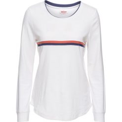 Shirt z długim rękawem bonprix biały. Koszulki damskie bonprix. Za 27,99 zł.