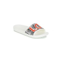Klapki Crocs DREW X CROCS SLOANE TRIBAL SLIDE W. Białe klapki damskie Crocs, bez wzorów, bez obcasa. Za 149,30 zł.