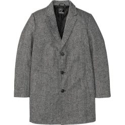 Płaszcz z wykładanym kołnierzem bonprix czarno-biały melanż. Czarne płaszcze męskie bonprix, m, bez wzorów, bez kaptura. Za 239,99 zł.