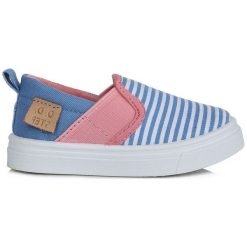 D-D-Step Tenisówki Dziewczęce Slip-On 28 Niebieskie. Niebieskie trampki dziewczęce D-D-Step, na lato, bez wzorów, z gumy, bez zapięcia. Za 69,00 zł.