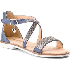 Sandały NELLI BLU - CS1086-1 Granatowy. Niebieskie sandały dziewczęce Nelli Blu, ze skóry ekologicznej, bez zapięcia. Za 69,99 zł.