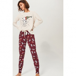 Dwuczęściowa piżama Snoopy - Kremowy. Białe piżamy damskie Reserved, l. Za 109,99 zł.