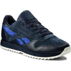 Buty Reebok - Cl Lthr Ripple Sm BS9727 Collegiate Navy/Acid. Niebieskie półbuty damskie Reebok, na co dzień, bez wzorów, ze skóry, eleganckie, bez zapięcia. W wyprzedaży za 259,00 zł.
