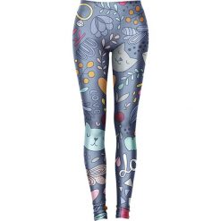 Legginsy: Legginsy w kolorze niebieskim ze wzorem