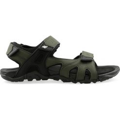 Sandały męskie SAM202 - khaki. Brązowe sandały męskie 4f, z tkaniny, z otwartym noskiem, bez zapięcia. Za 129,99 zł.